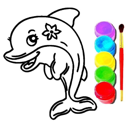 Dolphin Coloring Book